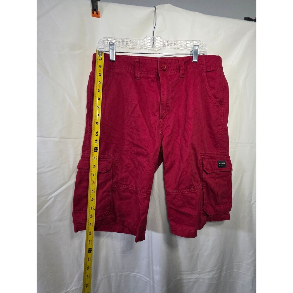 GUESS Mens Cargo Shorts X20D12WBC01 Red Size 34 Los Angeles Casual - Picture 2 of 8